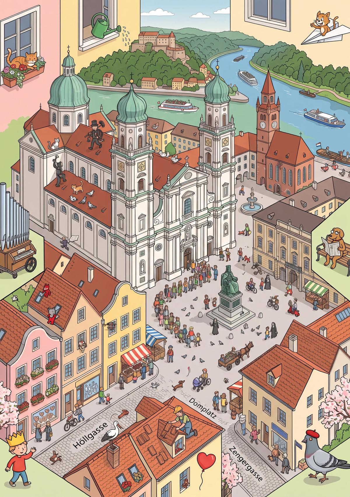 Wimmelbild: Dom St. Stephan